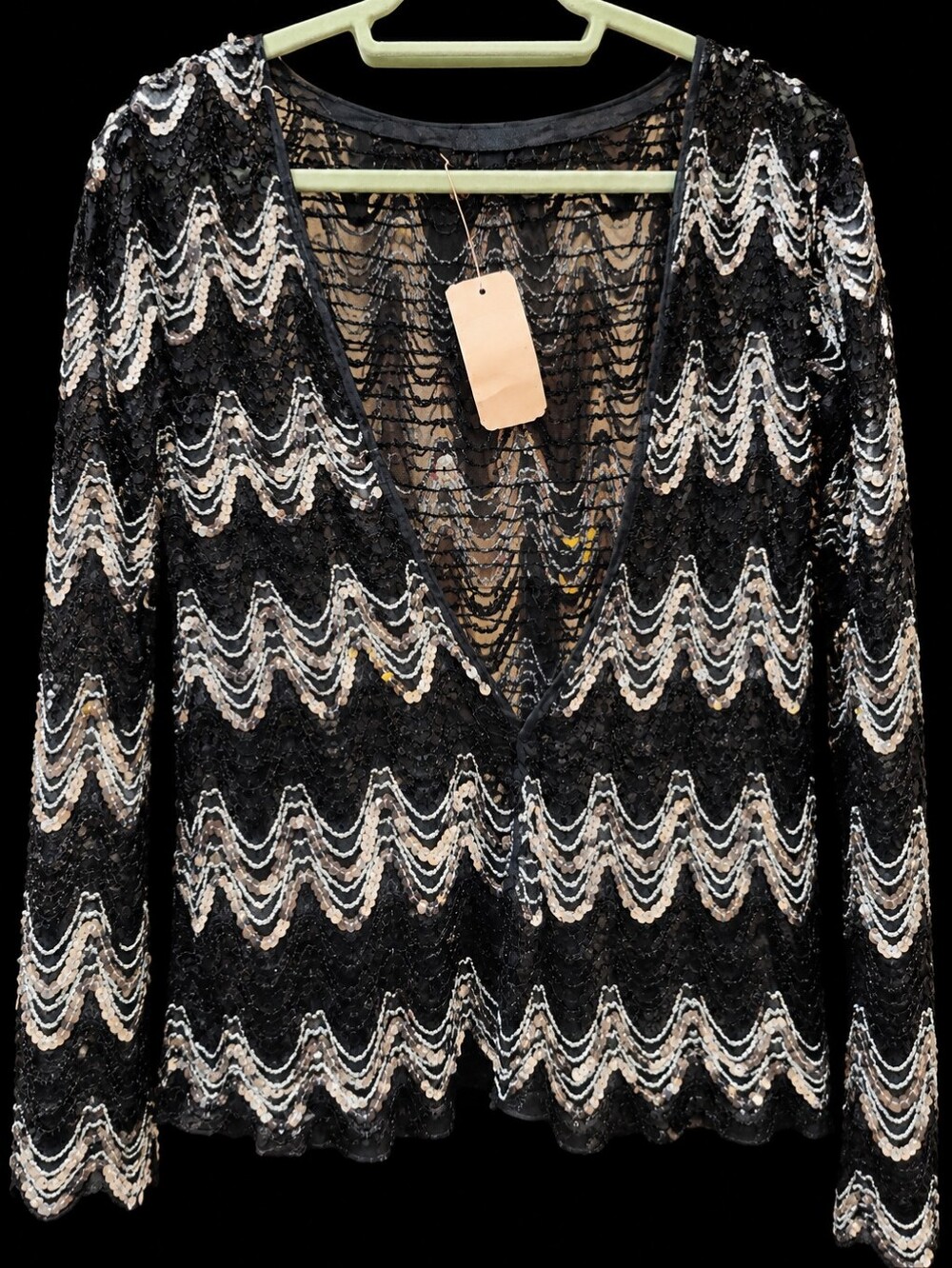 Vintage 80s Emporium Capwell Sequin Sheer Top Deadstock Size S